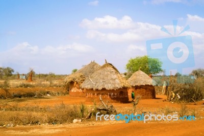 Farmland Landscape In Ethiopia Stock Photo