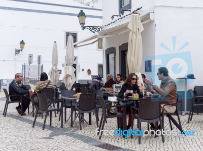 Faro, Southern Algarve/portugal - March 7 : Coffee Culture Alive… Stock Photo