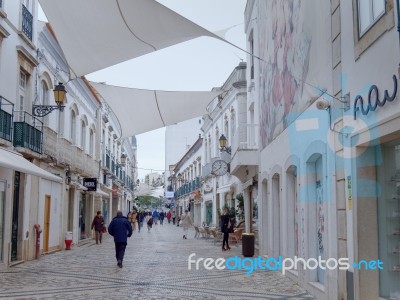 Faro, Southern Algarve/portugal - March 7 : Sails Over The Stree… Stock Photo