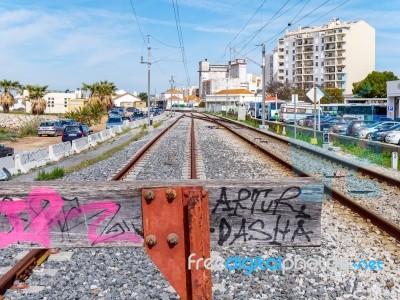 Faro, Southern Algarve/portugal - March 7 : View Of The Railway Stock Photo