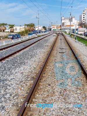 Faro, Southern Algarve/portugal - March 7 : View Of The Railway Stock Photo