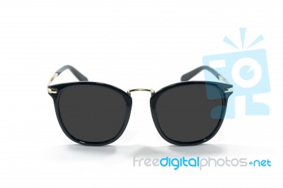 Fashion Black Sunglasses Isolated Stock Photo