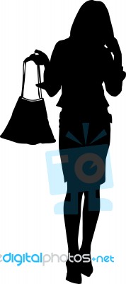 Fashion Girl Silhouette Stock Image