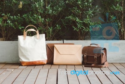 Fashion Leather Bags Stock Photo