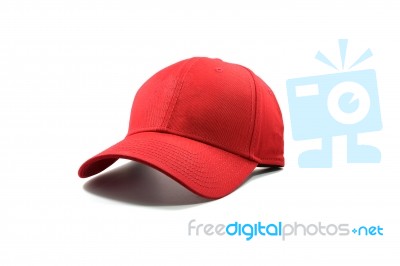 Fashion Red Cap Isolated Stock Photo