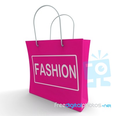 Fashion Shopping Bag Shows Fashionable Trendy And Stylish Stock Image