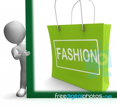 Fashion Shopping Sign Shows Fashionable Trendy And Stylish Stock Image