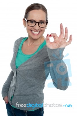 Fashion Woman Gesturing Excellence Stock Photo