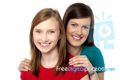 Fashionable Trendy Daughter And Mom Stock Photo