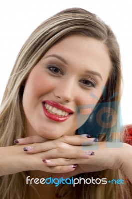 Fashionable Woman Posing With Makeup Stock Photo