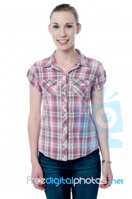 Fashionable Young Woman In Casuals Stock Photo