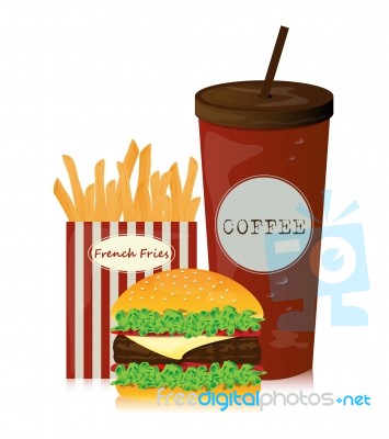 Fast Food Set Stock Image