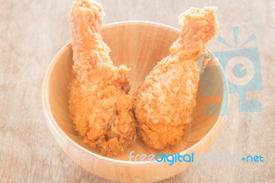 Fast Food With Fried Chicken In A Bowl Stock Photo