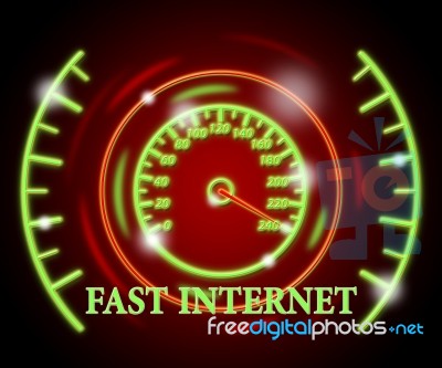 Fast Internet Indicates Web Site And Action Stock Image