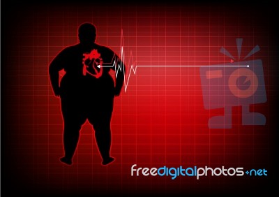 Fat People With Heart Disease Abstract Background Stock Image