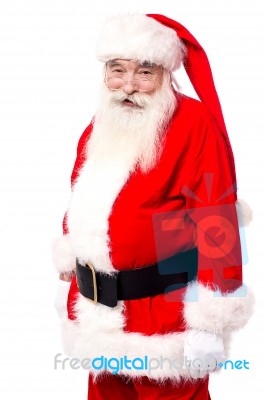 Father Christmas Isolated On White Stock Photo