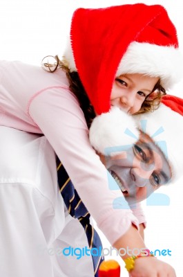 Father Giving Piggyback Ride Stock Photo