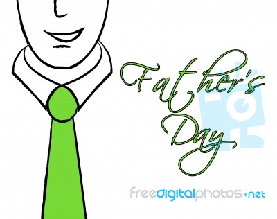 Fathers Day Tie Means Greeting Cheerful And Parenting Stock Image