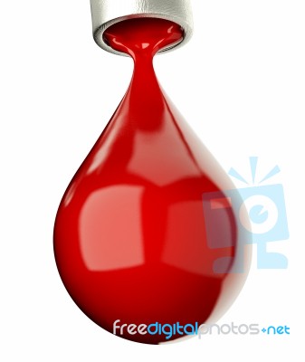 Faucet With A Drop Blood Isolated On White Background Stock Image