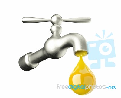 Faucet With Honey Drop Isolated On White Background Stock Image