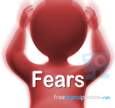 Fears Man Means Worries Anxieties And Concerns Stock Image