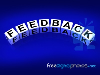 Feedback Blocks Means Comment Evaluate And Review Stock Image