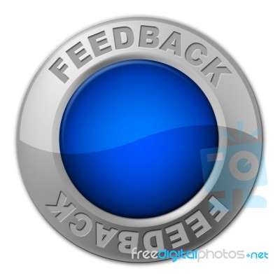 Feedback Button Means Comment Surveying And Evaluate Stock Image