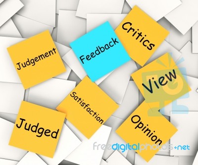 Feedback Post-it Note Means Evaluation And Comments Stock Image