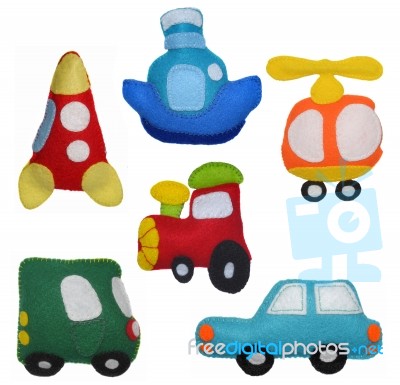 Felt Toys Vehicles Stock Photo