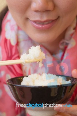 Female Asian Rice Stock Photo