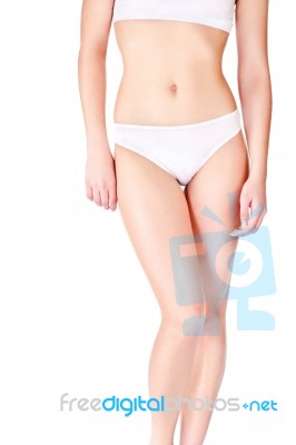 Female Body In Underwear Stock Photo