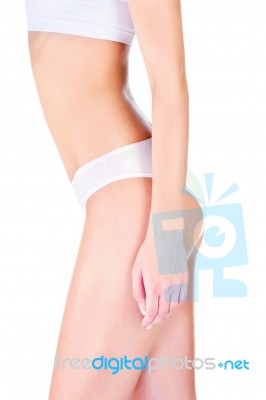 Female Body In Underwear Stock Photo