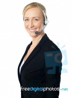 Female Call Centre Excutive Stock Photo