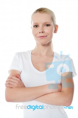 Female Crossed Arm Stock Photo