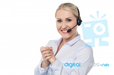 Female Customer Support Executive Stock Photo