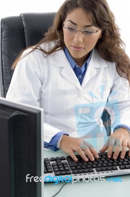 Female Doctor Busy In Work Stock Photo