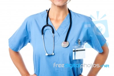 Female Doctor With Stethoscope Stock Photo