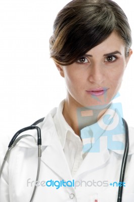 Female Doctor With Stethoscope Stock Photo