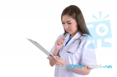 Female Doctor Working Stock Photo