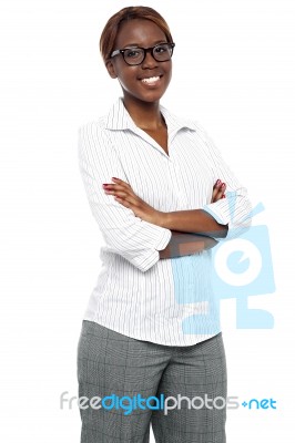 Female Executive With Arms Crossed Stock Photo