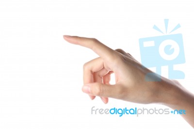 Female Hand Pointing Selection Stock Photo