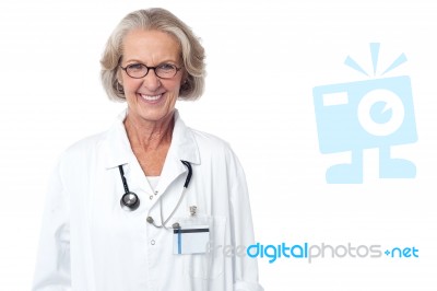 Female Medical Professional With Stethoscope Stock Photo