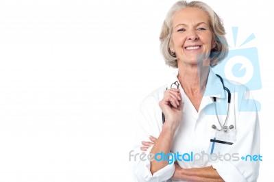 Female Medical Professional With Stethoscope Stock Photo