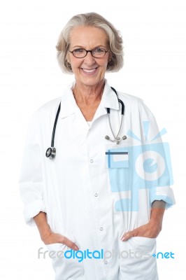 Female Medical Professional With Stethoscope Stock Photo