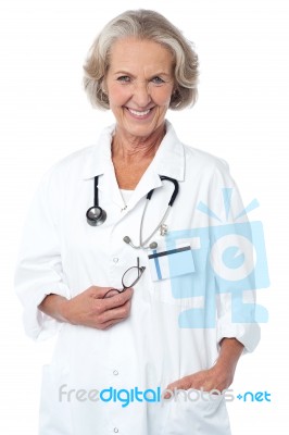 Female Medical Professional With Stethoscope Stock Photo