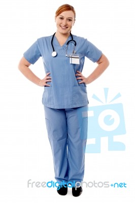 Female Physician Posing Casually Stock Photo