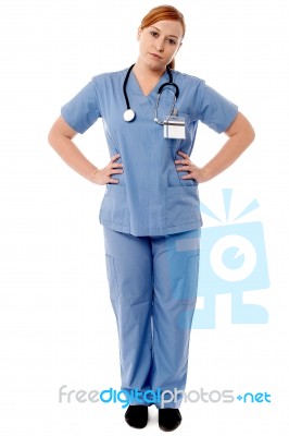 Female Physician Posing Casually Stock Photo