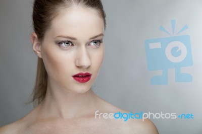 Female Portrait. Close Up Stock Photo