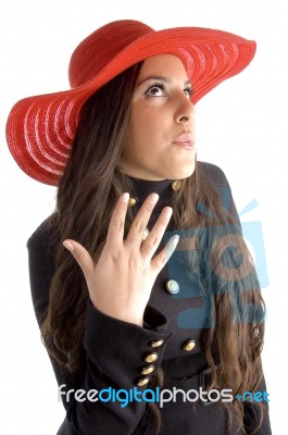 Female Posing In Style Stock Photo