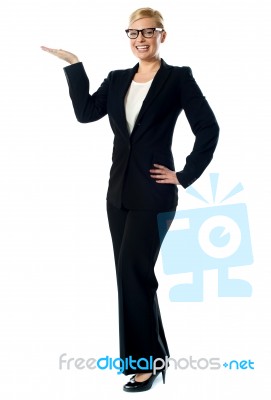 Female Representing Copyspace Stock Photo